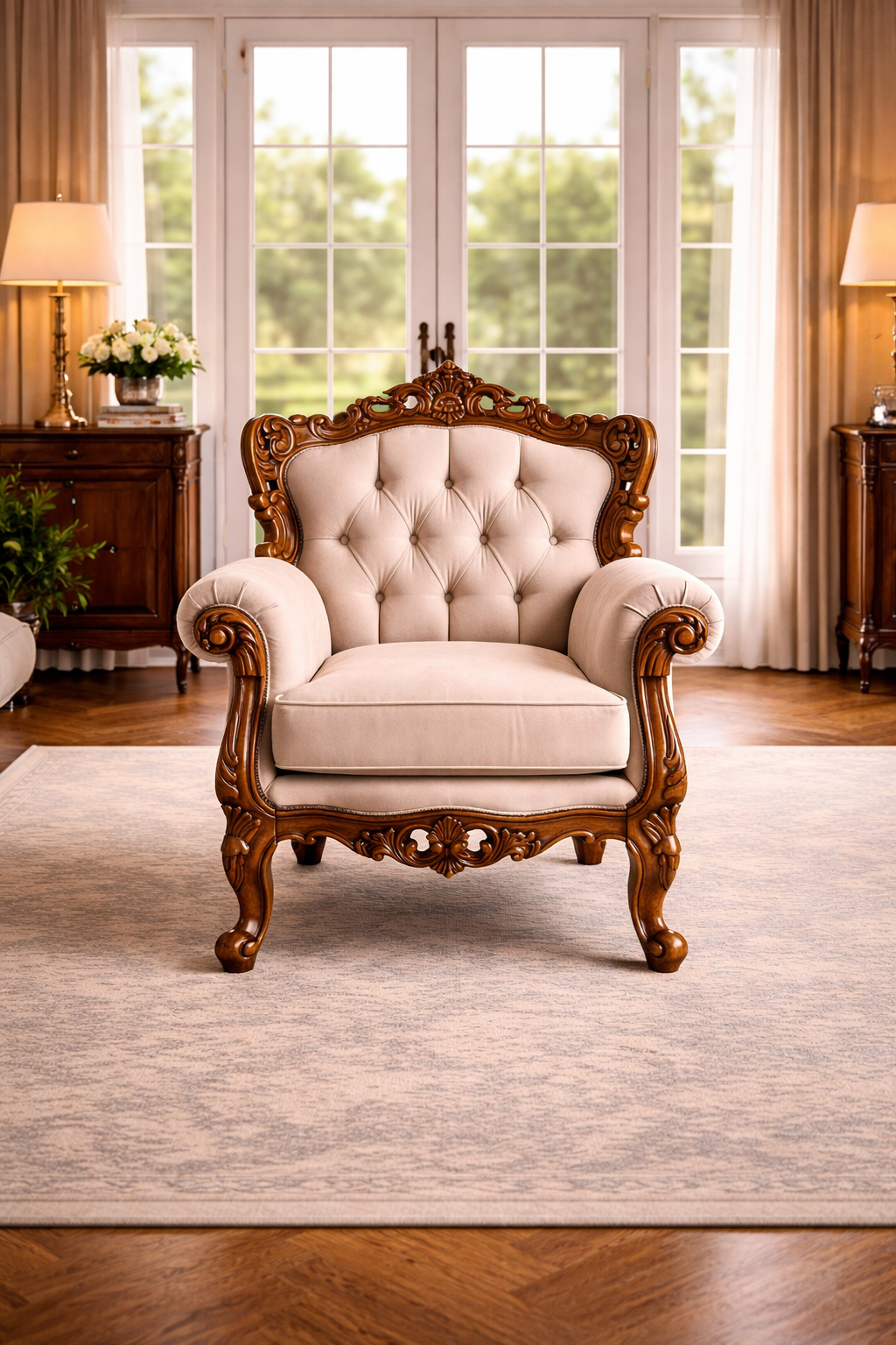 Baroque Cream Armchair