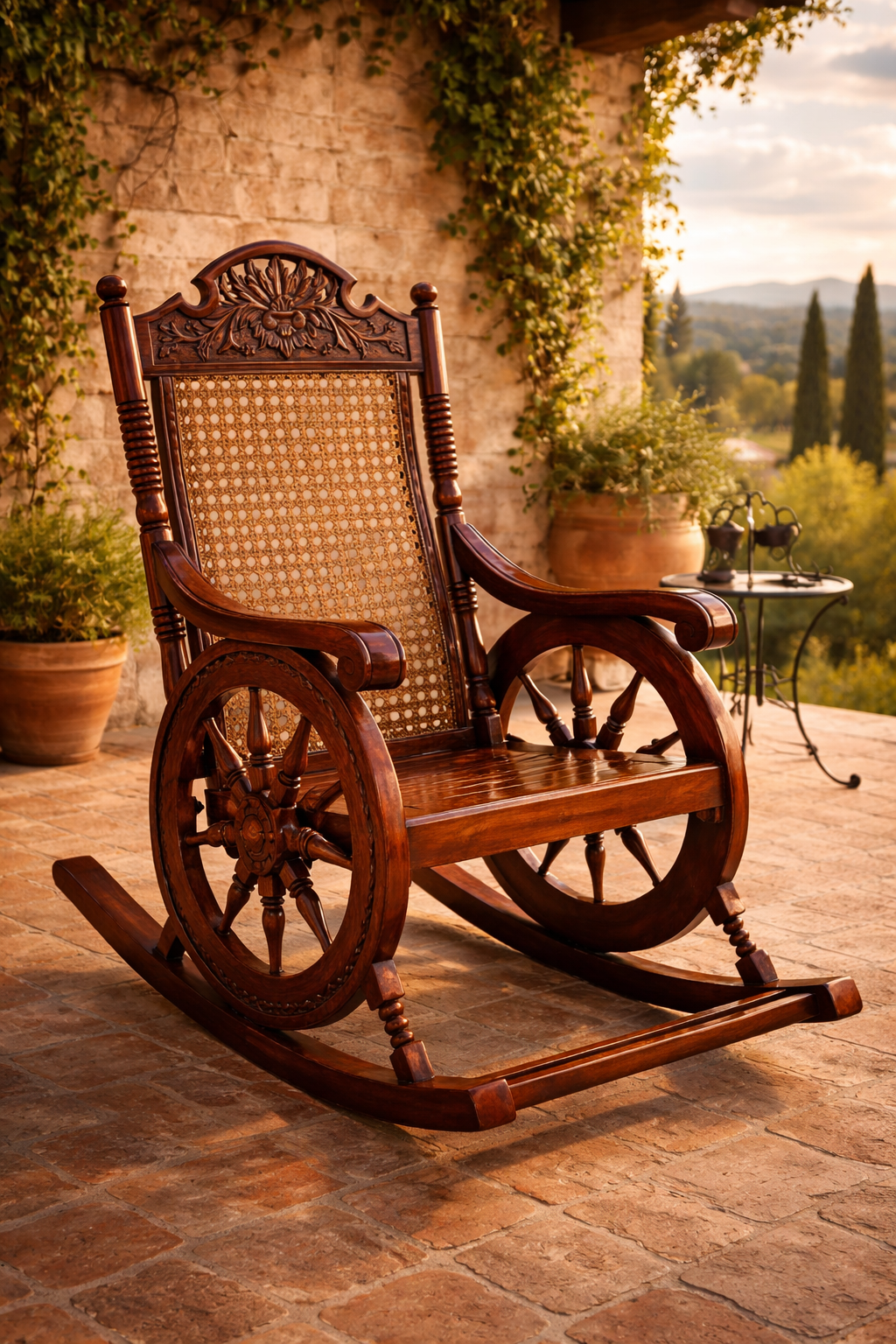 Carved Wood Rocking Chair